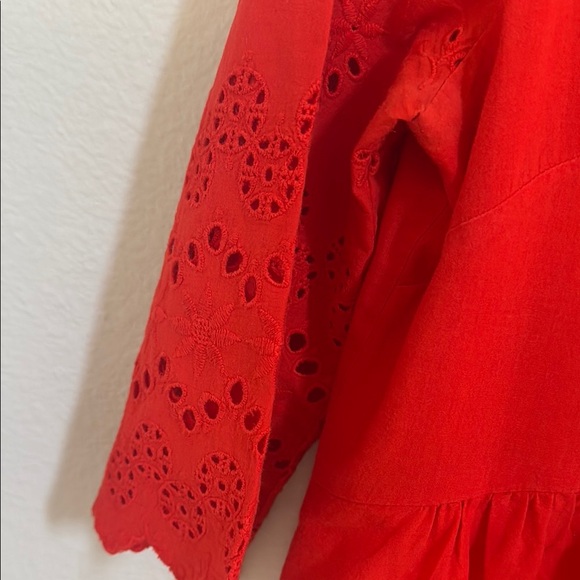 Madewell Vibrant Red V-Neck Dress size 10 - Picture 3 of 7